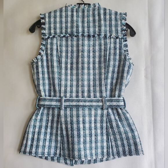 NWT$365 Cinq a Sept Matilda Tweed Reenee Vest Blazer in Navy Multi Sz XS - Picture 13 of 16